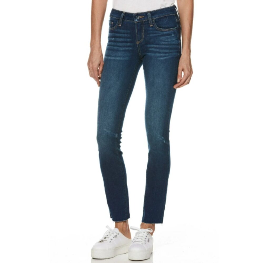 Paige Skyline Skinny Jeans Raya Blue Denim Raw Hem Sz 29- shipping incl